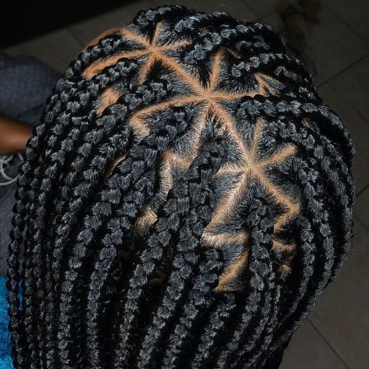 Side view of knotless braids
